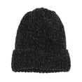 thumbnail image 1 of Gorros de lana para hombres y mujeres, gorros gruesos de invierno, medias cálidas, gorro de lana de chenilla con panel claro de color sólido, 1 of 5