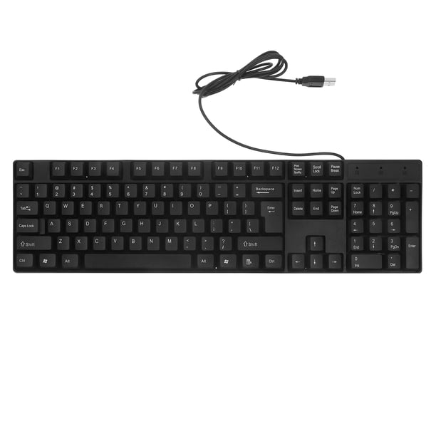 Teclado con cable USB Teclado de tamaño completo Teclado compacto con cable en inglés Suministro