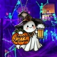 thumbnail image 4 of Glowy Ghost Halloween Suncatcher - 8 Inch Round Window Hanging Decor, Creates Rainbows, Spooky Cute Design with Suction Cup Hook & Chain, 4 of 5