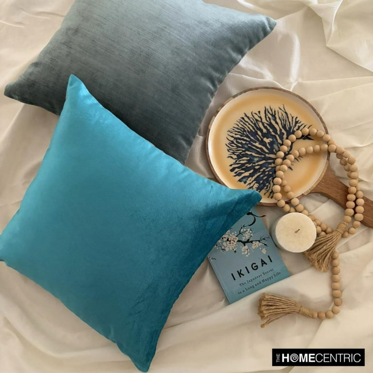 The HomeCentric Blu Reale 45x45 Cm Art Silk Federe, Blu Seta Fodere Per