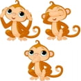 thumbnail image 2 of Three Little Monkeys Wall Decal by Wallmonkeys Peel and Stick Graphic (24 in H x 24 in W) WM231337, 2 of 4