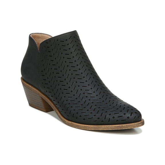 LIFE STRIDE Womens Black Side Cutouts Perforated Cushioned Payton Almond Toe Block Heel Slip On Booties 7.5 M