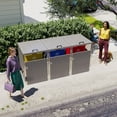 thumbnail image 3 of CQSXDA Outdoor Garbage Bin Shed for 3 Trash Cans with Lockable Doors and Waterproof Lid Chain Ideal for Patio and Garden，Light Gray, 3 of 12