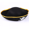 thumbnail image 1 of Kids Felt Pirate Hat - Triangle Pirate Party Hat - Skull Pri, 1 of 2