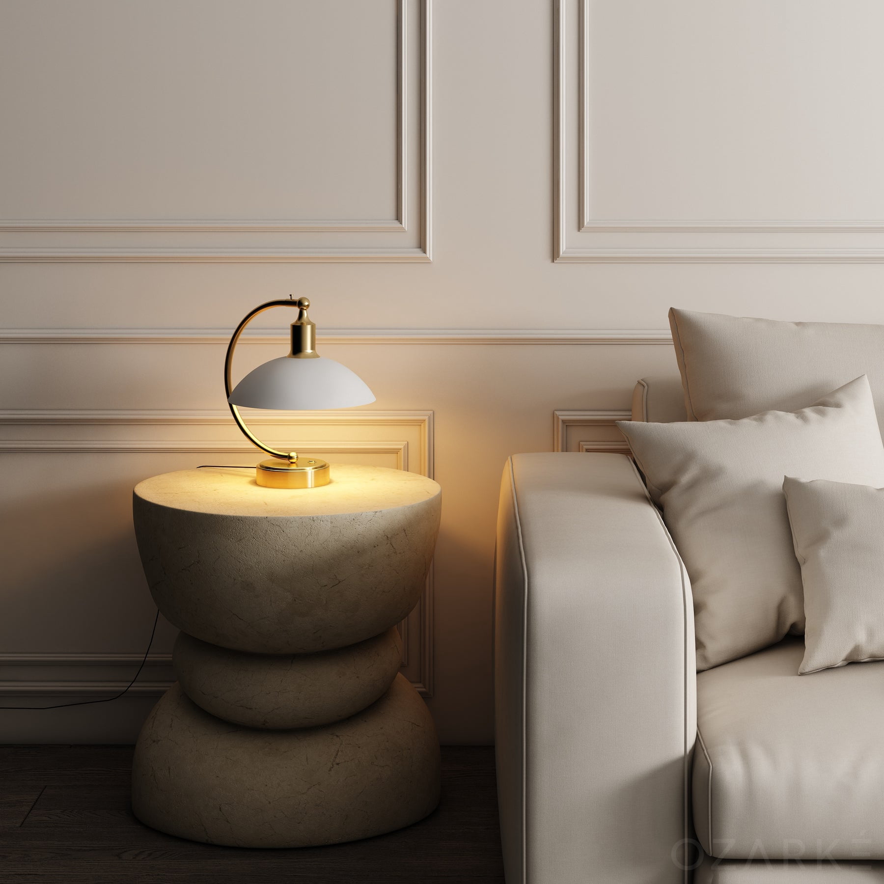 Ozarke Lotus Table Lamp - Modern Bedside Arched LED Lamp - Gold