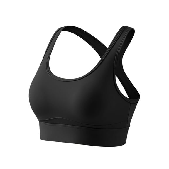 iHPH7 Sports Bras for Women Criss-cross Back Padded Strappy High Impact Sports Bras for Women No Underwire Black L
