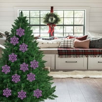 HongHeng 12Pcs Sparkling Glittered Plastic Snowflake Ornaments Christmas Tree Decorations