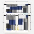thumbnail image 3 of Navy Blue Geometric Kitchen Curtains Checkered Window Curtains Valance and Tier Set 36 Inch, Black Grey White Short Tier Curtain, Modern Abstract Small Kitchen Decor, 3 of 5