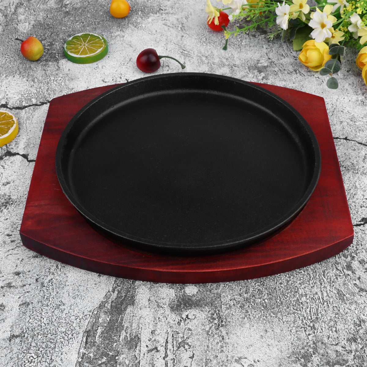 GOOHOCHY Restaurant Plate Supplies Cast Iron Griddle Meat Grill