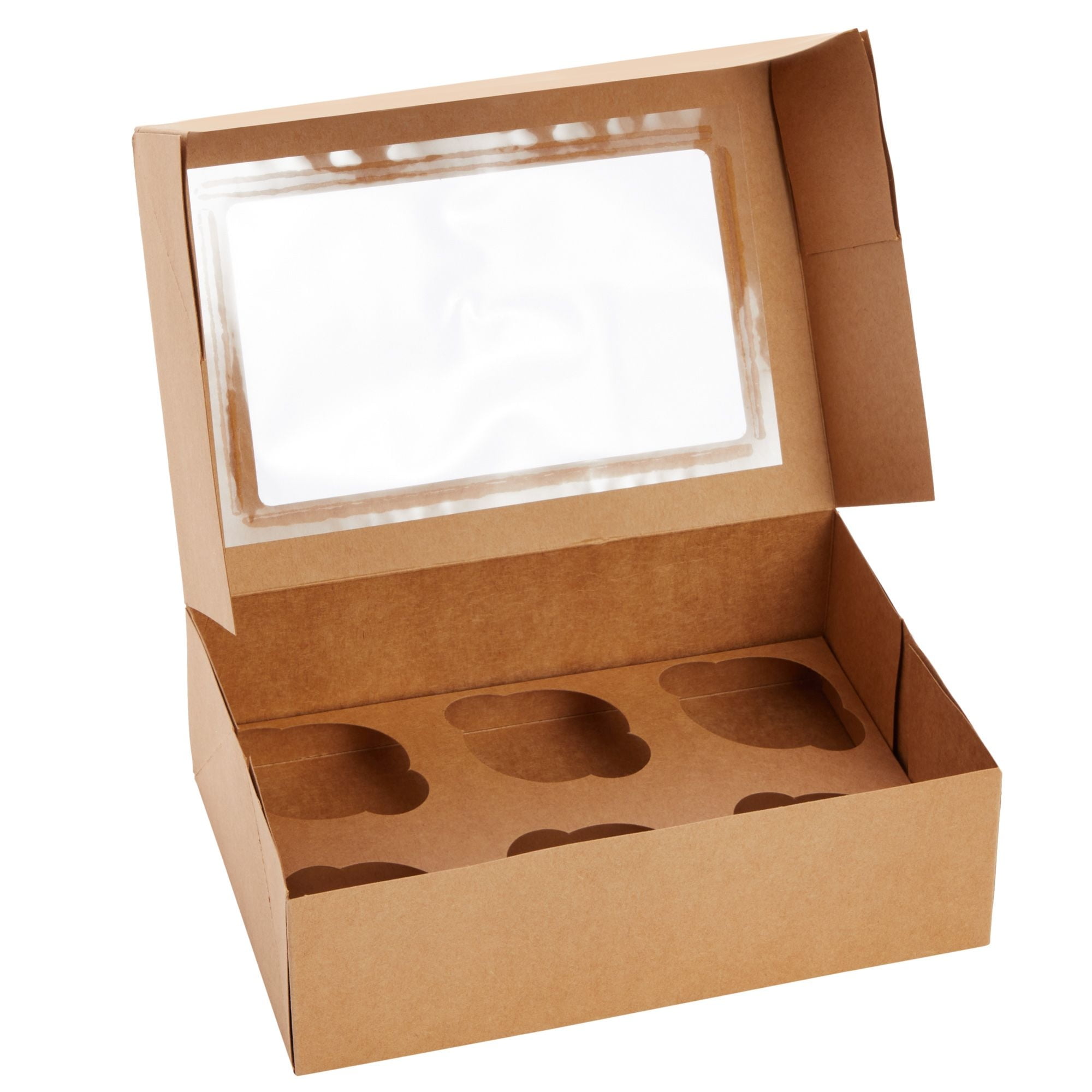 Packnwood 209bckf4 Cupcake Boxes With Green Window - Colored Box Cup Cake  Carrier (6.7 X 6.7 X 3.3) (case Of 100) : Target