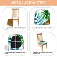 thumbnail image 4 of Tropical Palm Leaves in Hawaii Seat Covers for Dining Room Chairs Set Of 4,Stretch Printed Washable Chair Seat Cover with Elastic Ties and Button,Removable Waterproof Couch Cushion Covers, 4 of 6