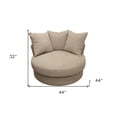 thumbnail image 2 of 44" Sand Linen Solid Color Swivel Barrel Chair, 2 of 5