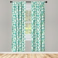 thumbnail image 4 of Ambesonne Paint Window Curtains, Brush Strokes Stripes Plot, Each 28" W x 63" L, Turquoise and Sea Green, 4 of 4