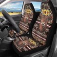 thumbnail image 2 of Uorisanigo Aztec Highland Cow Car Front Seat Covers Waterproof Car Seat Cover for Front Seat Set of 2 Removable Automotive Accessories Elastic Fabrics Universal Fit Most Cars,SUV, Trucks, 2 of 7