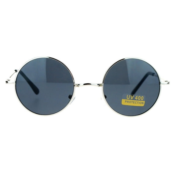 SA106 Retro 70s Hippie Round Circle Lens Sunglasses Silver