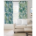thumbnail image 2 of Palm Leaves Blackout Curtains for Bedroom Living Room Darkening Curtains 96 Inches Long Green Blue Tropical Plants Summer Country Window Curtain 2 Panels Set Window Treatment Grommet Drapes 52"x96", 2 of 9
