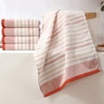 thumbnail image 3 of Unique Bargains 4 Pcs Striped Soft Hand Towel Yellow/Pink 13" x 27"/15" x 35", 3 of 5