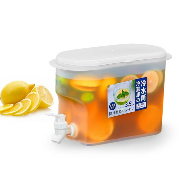 Doolland Plastic Drink Dispenser, Beverage Dispenser With Spigot, 1 Gallon/3.5L Iced Juice