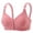 Pink(Bra), variant on Women's Front Closure Bra Plus Size Wirefree Full Coverage Bralette, Soft Printed Comfort Bra with Adjustable Straps