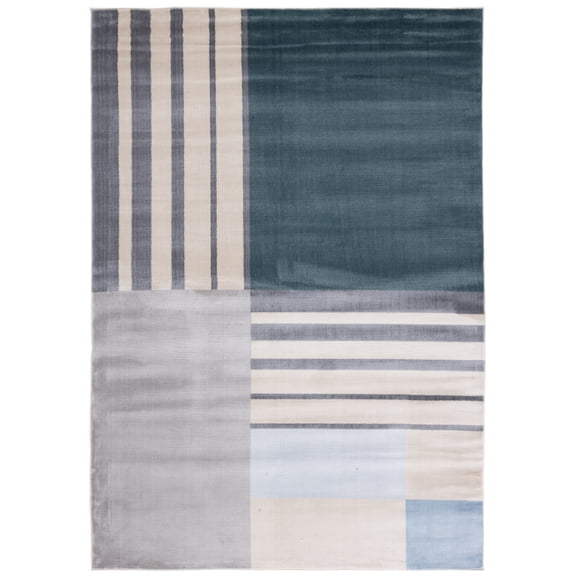 SAFAVIEH Orwell Braganza Abstract Runner Rug, Charcoal/Beige, 2'2" x 7'