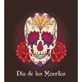 thumbnail image 3 of Ambesonne Skull Duvet Cover Sets, Dia de Los Muertos, 2-King, Plum Red Cream, 3 of 7