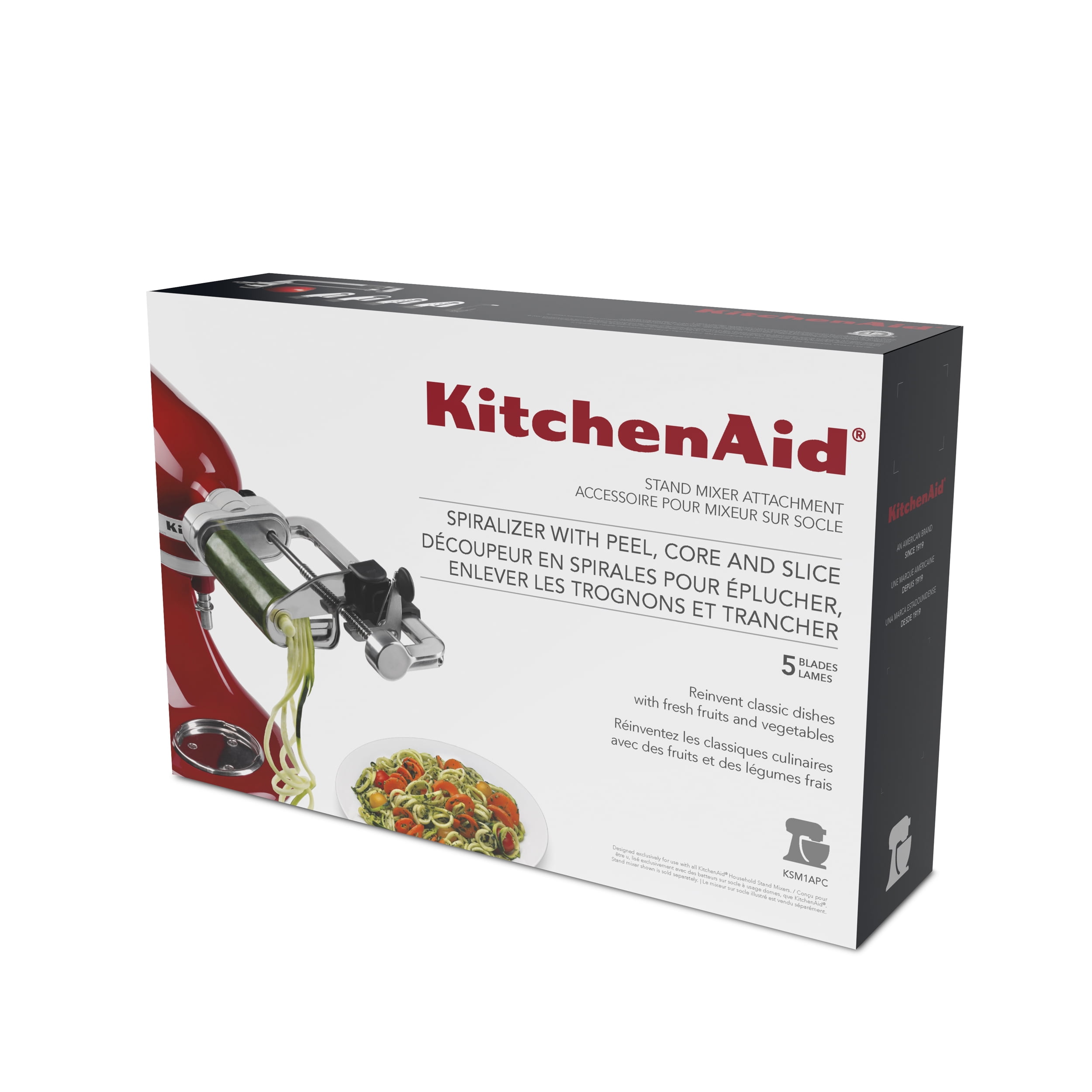 KitchenAid 5 Blade Spiralizer with Peel, Core and Slice Metal