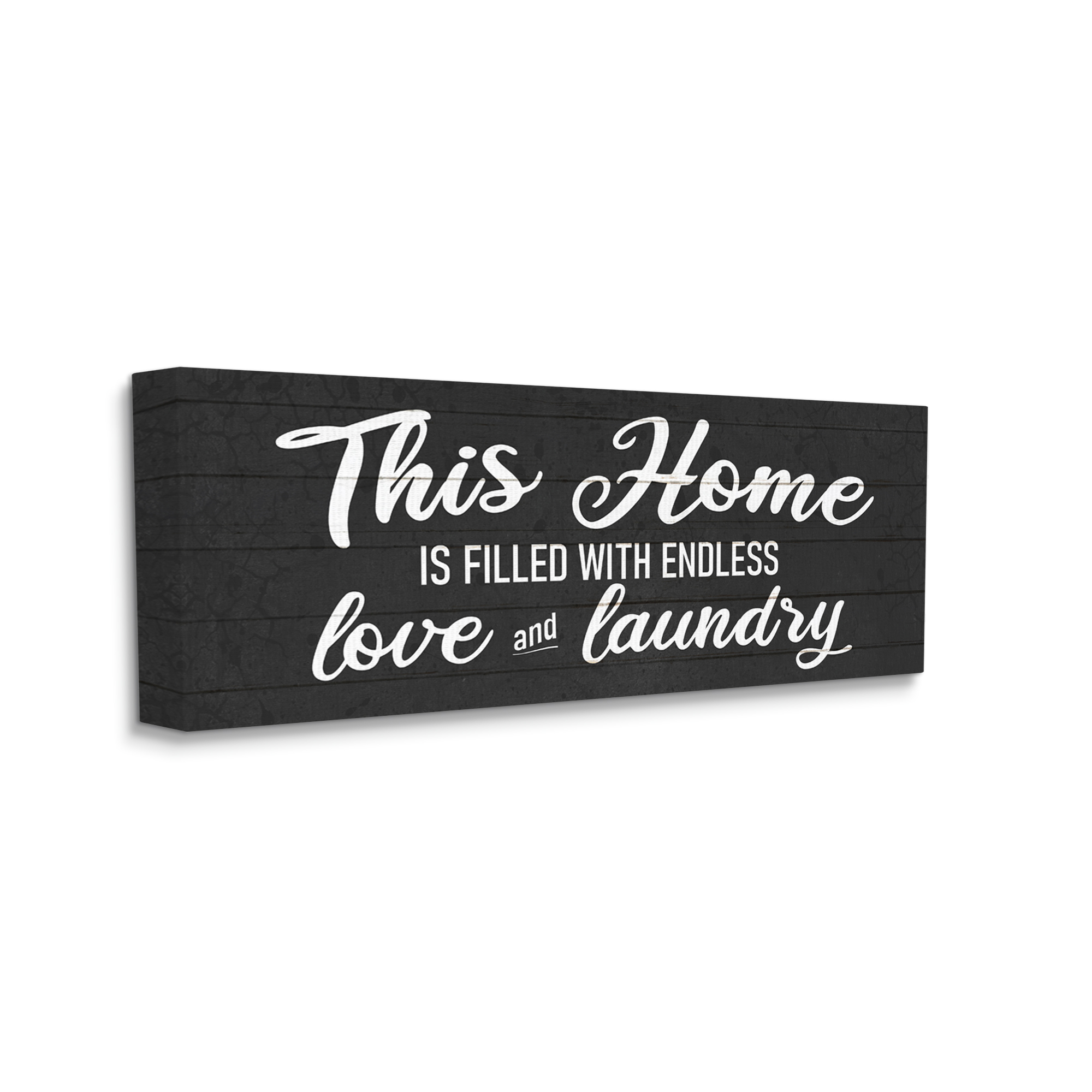 Stupell Industries Laundry Room Home Text Sign Typography Rustic Design Canvas Wall Art, 24 x 10, Design by Kim Allen