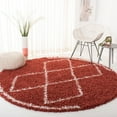 thumbnail image 3 of SAFAVIEH Pro Lux Shag Collection PLX435P Rust / Creme Rug, 3 of 11