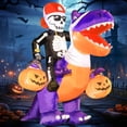 thumbnail image 3 of Decoraciones inflables de Halloween DomKom Skeleton Knight de 6 pies, 3 of 7