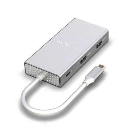 Accell - Air USB-C 4K Driver-Less Docking Station - Silver