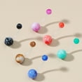 thumbnail image 1 of Belly Button Ring Transparent Rod Faux Marble Navel Bar Belly Ring Piercing Jewelry for Party, 1 of 7