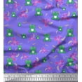 thumbnail image 1 of Soimoi Silk Fabric Floral & Frog Cartoon Printed Craft Fabric by The Yard 42 Inch Wide, 1 of 1