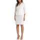 thumbnail image 4 of Conjunto de falda de 2 piezas Inspire Chic para mujer, con chaqueta de solapa y falda lápiz, talla L blanca, 4 of 6