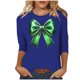 thumbnail image 2 of Xuyuer St. Patrick's Day Womens 3/4 Sleeve Crew Neck Spring T-Shirts Merry and Bright Casual Pullover Graphic Tee Tops Cute Tunic Tops Basic Tees Blouses Business Work Tee Top, 2 of 5