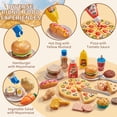 thumbnail image 5 of Play Food Sets for Kids Kitchen, Wheat Straw Pretend Food Toys with Kids Picnic Basket and Picnic Blanket, Cutting Toy Food, Fake Food with Pizza Toy, Play Kitchen Accessories, STEM Gift for Boy Girl, 5 of 8