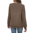 thumbnail image 3 of Goodtrade8 Sweatshirts for Women Winter Fleece Solid Color Pullover Sweatshirt Loose Casual Flannel Long Sleeve Crewneck Tops for Women Outing, 3 of 4