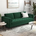 thumbnail image 6 of Jax 87" Mid Century Velvet Sofa Couch, Modern 3 Seater Sofa with 2 Bolster Pillows, Tufted Sofa Pillow Back for Living Room Bedroom Apartment Dorm Office, in Green, 6 of 6