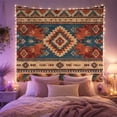 thumbnail image 2 of Southwestern Central Star Diamond with Angular Panels, Warm Rustic Style for Western Decor Fans, Geometric Wall Art, Housewarming Gift, Tapestry Wall Hanging for Cabin and Dorm, 2 of 7