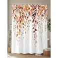 thumbnail image 4 of Fsddascl Orange Fall Leaves Shower Curtain Set - Long 72" x 84" Washable Bathtub Curtain with 12 Hooks, Watercolor Farmhouse Retro Plants Waterproof Fabric Stall Shower Curtains for Bathroom/Bathtub, 4 of 6