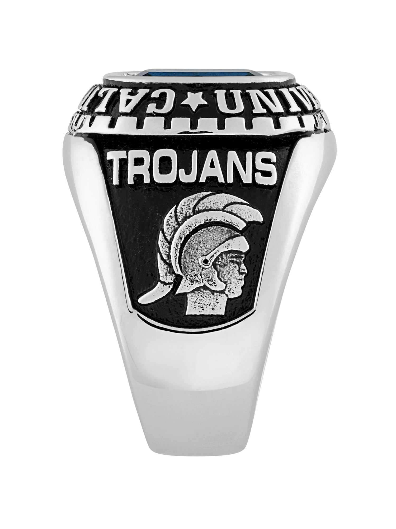Order Now for 2025 Graduation, Freestyle Men's Sterling Silver Large Classic Checkerboard Birthstone Class Ring, Personalized, High School or College