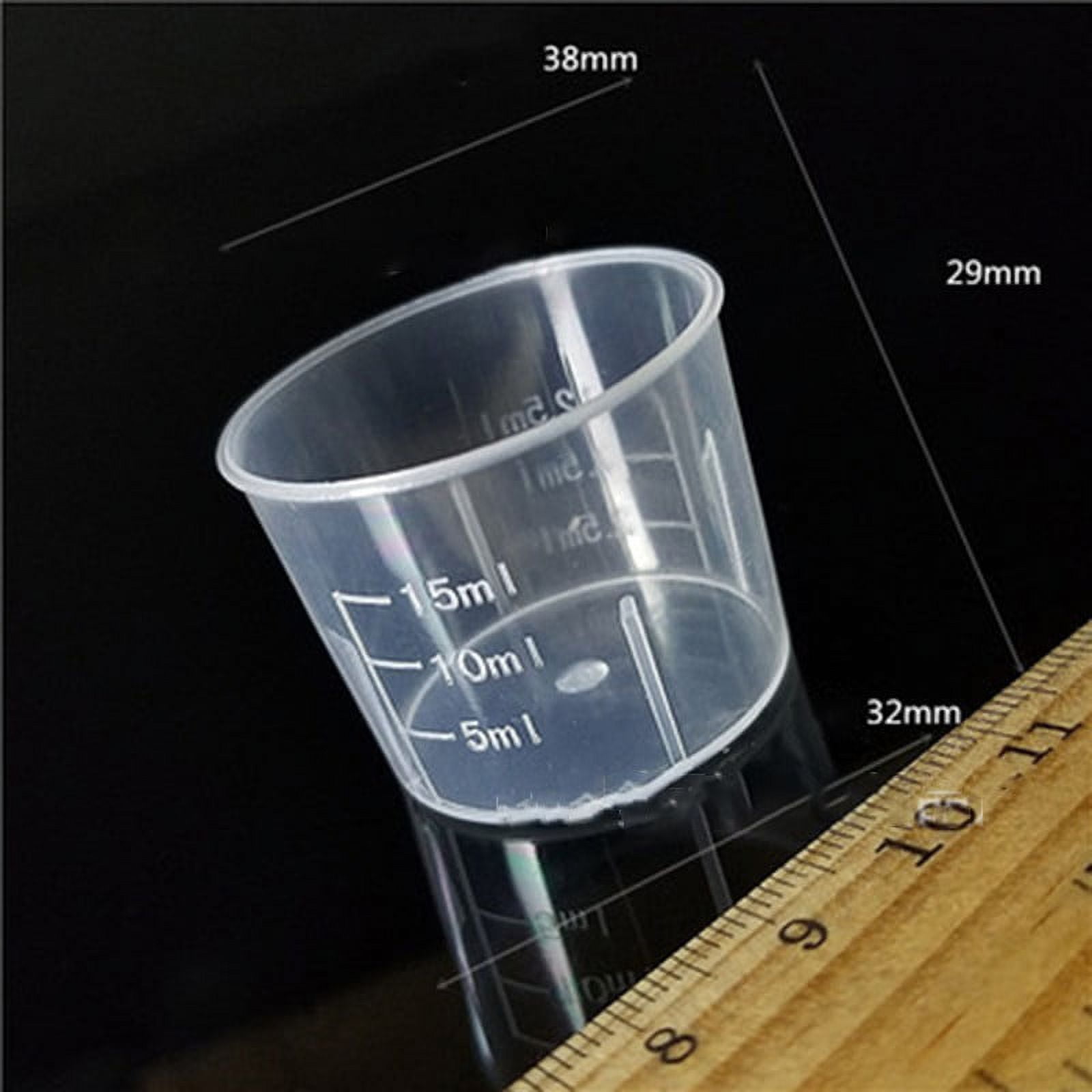 Vctitil 15ML Measuring Cup, Plastic Transparent Mini Measuring Cup with Red  Measurements, Simple Clear Coffee Cup Milk Powder Cup Mini Measuring Cup