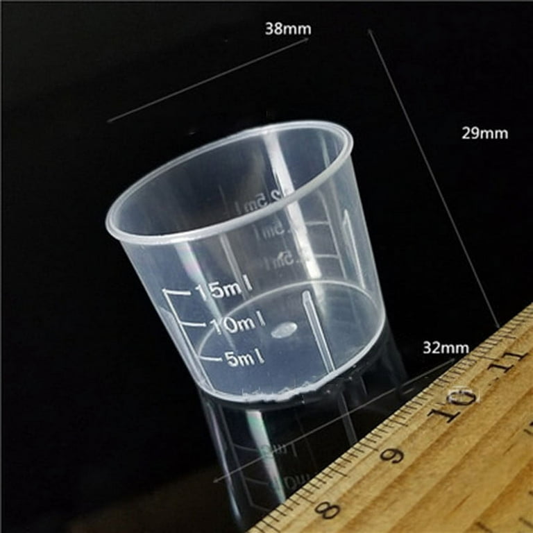 BUYISI 10Pcs 15Ml/30Ml Transparent Clear Plastic Double-Scale Medicine  Measuring Cup