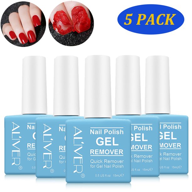 Aliver Gel Nail Polish Remover 5 Pack,Quick Remover for Nail Gel Polish