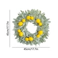 thumbnail image 3 of Lemon Vine Door Wreath With Faux Rabbit Ear Leaves, 14 Inch Artificial Fruit Floral Ring For Front Door Or Wall, Summer Fresh Green Home Decor, Handwoven Base, Easy Hang Indoor Outdoor Accent, 3 of 7