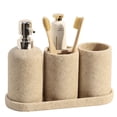 thumbnail image 1 of Set de accesorios de baño Haocoott, 4 piezas, resina beige, 1 of 8