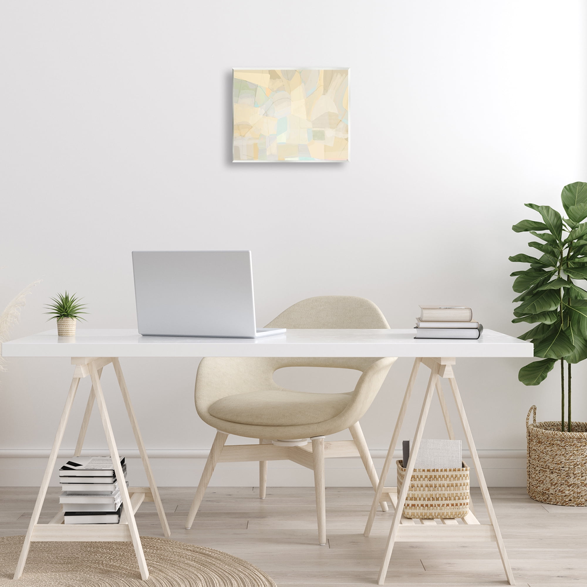 Stupell Industries Neutral Geometric Pattern Abstract Painting Unframed Art Print Wall Art, 14 x 11