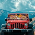 thumbnail image 3 of Uorisanigo Windshield Sun Shade for Jeep Wrangler TJ JK JKU JL JLU-Blocks UV Rays Sun Visor Protectiver,Car Winshied Sunshade Keep Your Vehicle Cool,Cute Yorkshire Terrier Driving Car Window Shade, 3 of 7
