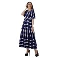 thumbnail image 2 of Moomaya Tunique à Manches Courtes Robes de Cocktail pour Femmes Robe en Coton Slub Imprimée, 2 of 4