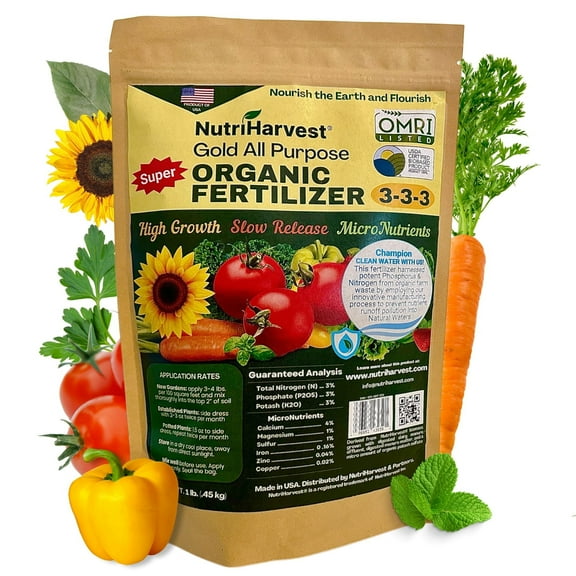 NutriHarvest® Super Organic Fertilizer 3-3-3 OMRI-Listed 1 lb