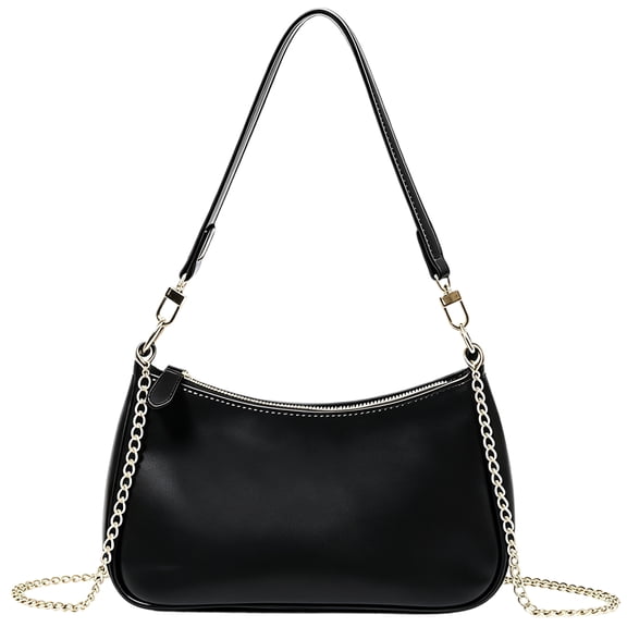 Women's Fashion Shoulder Bag with Chain Strap, Trendy PU Leather Underarm Purse, Small Crossbody Handbag for Daily Use, Work and Travel